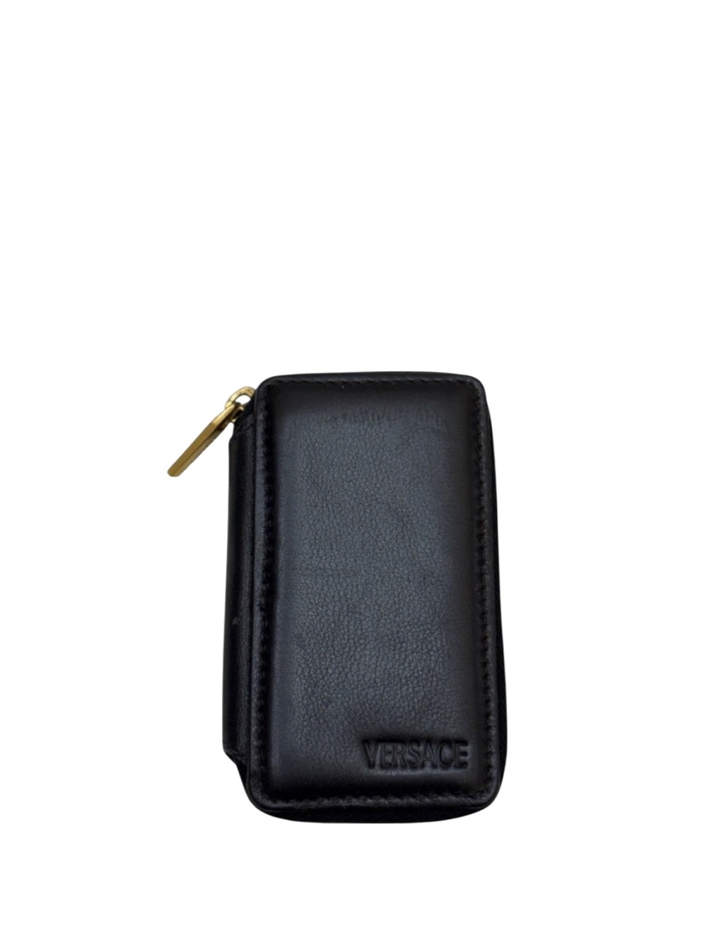 GIANNI VERSACE - BLACK ZIP AROUND KEY HOLDER CASE